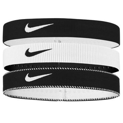 Classic flexibele brede band hoofdband (set van 3) (wit/zwart)