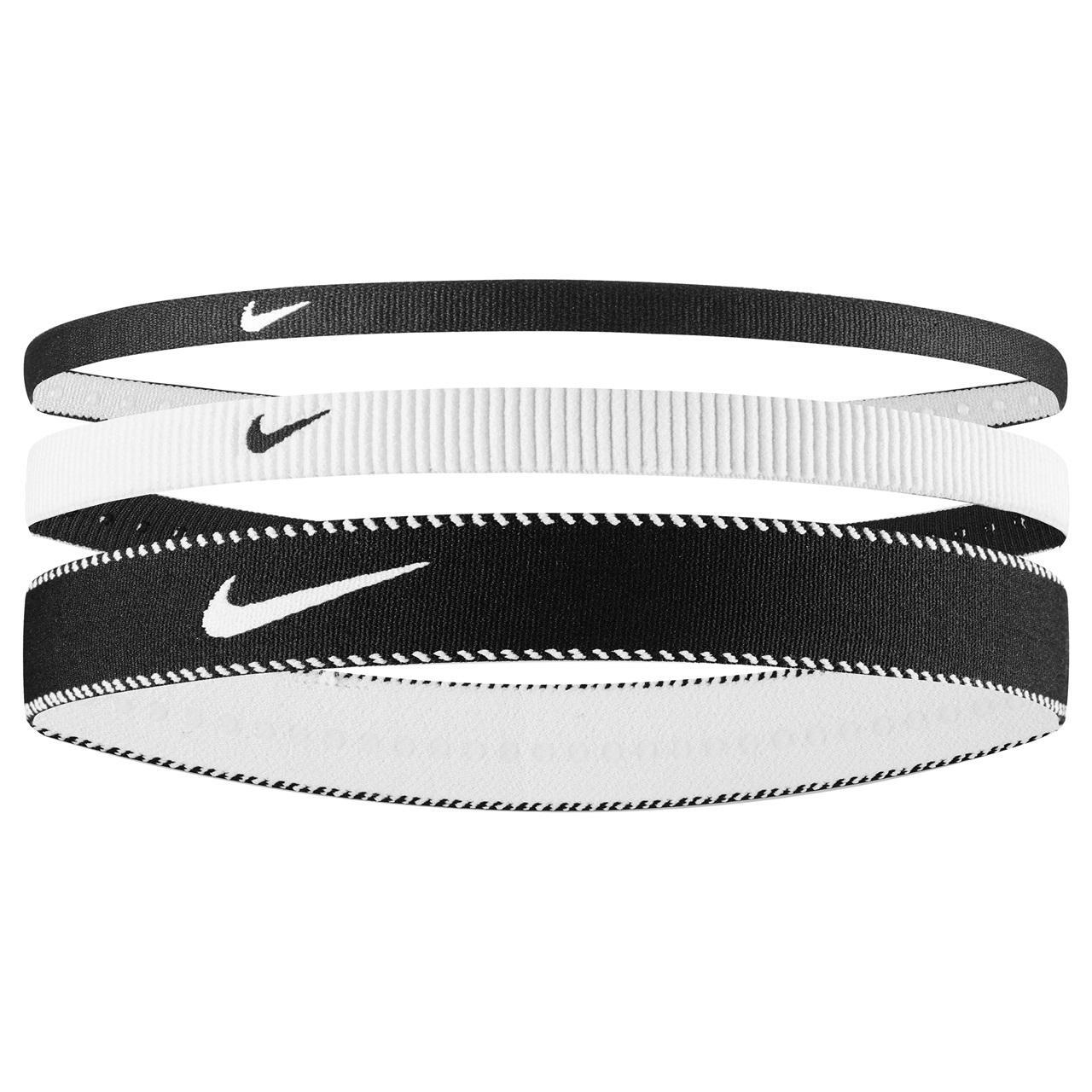 NIKE Classic Mixed Flexible Headband (Pack of 3) (White/Black)