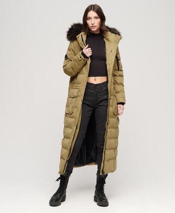 Manteau long à capuche en fausse fourrure de SUPERDRY