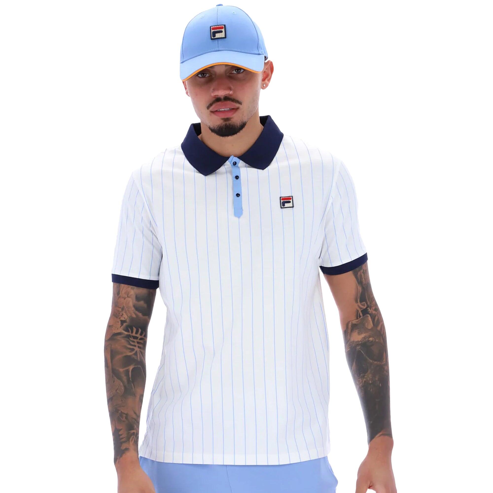 Fila BB1 Classic Striped Polo Shirt White/Fila Navy/Vista Blue 2/4