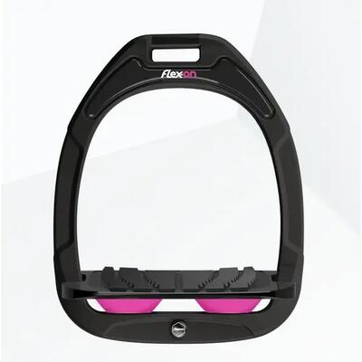 Zwarte/ zwarte/ roze grip stijgbeugels flex-on green composite