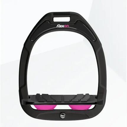 Schwarze/Schwarze/Rosa Grip Steigbügel mit Neigung Flex-On Green Composite