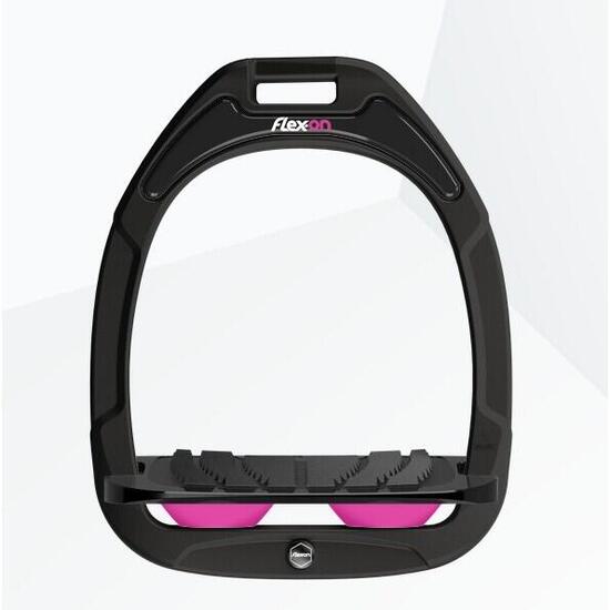 Schwarze/Schwarze/Rosa Grip Steigbügel mit Neigung Flex-On Green Composite