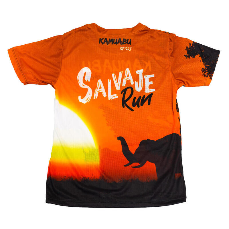 MAILLOT RUNNING #SABANA pour HOMME - KAMUABU coloris ORANGE/NOIR 110grs