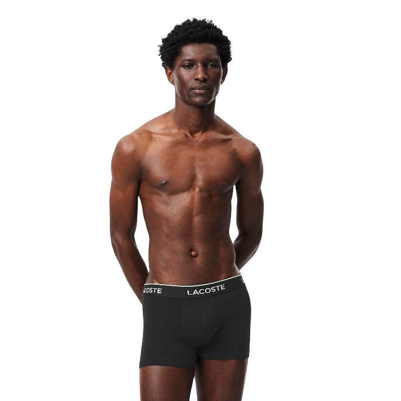 Pack de 3 Calzoncillos Lacoste Negros de Algodón Elástico 4/5