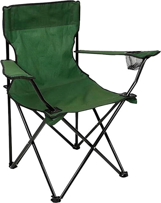 PALADIN Campingstuhl klappbar mit Armlehnen und Getränkehalter, leicht & stabil, grün