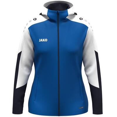 Jas - dames - dynamic - capuchon, ritszakken - royal/wit