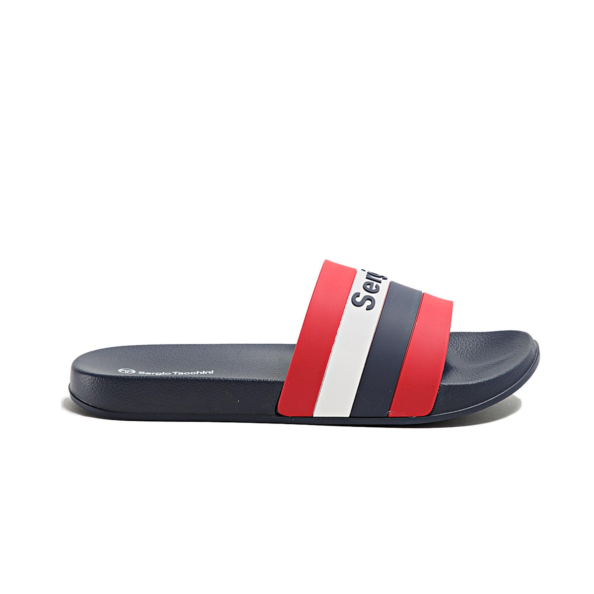 San Remo Stripe Slides Navy/Red/White 1/3