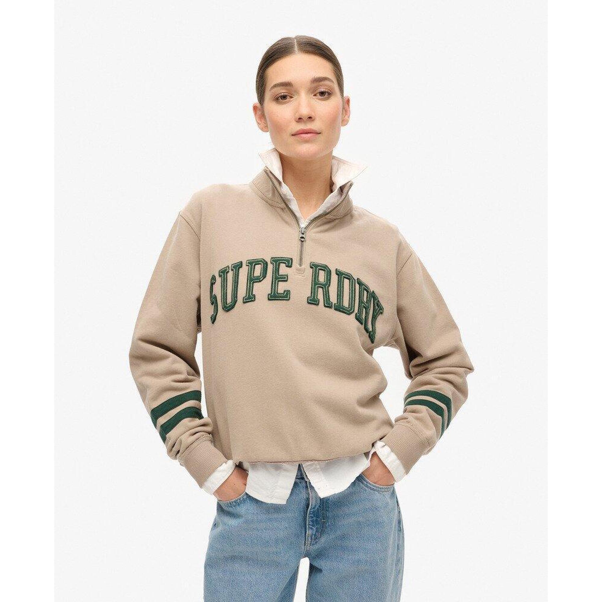 Superdry - Demi-zip D'Appliqué Athlétique - T-shirt Manches Courtes - Bleu|gris - Decathlon