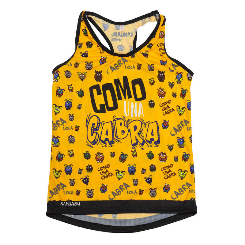 CAMISETA DE RUNNING DE TIRANTES #COMOUNACABRA - MUJER