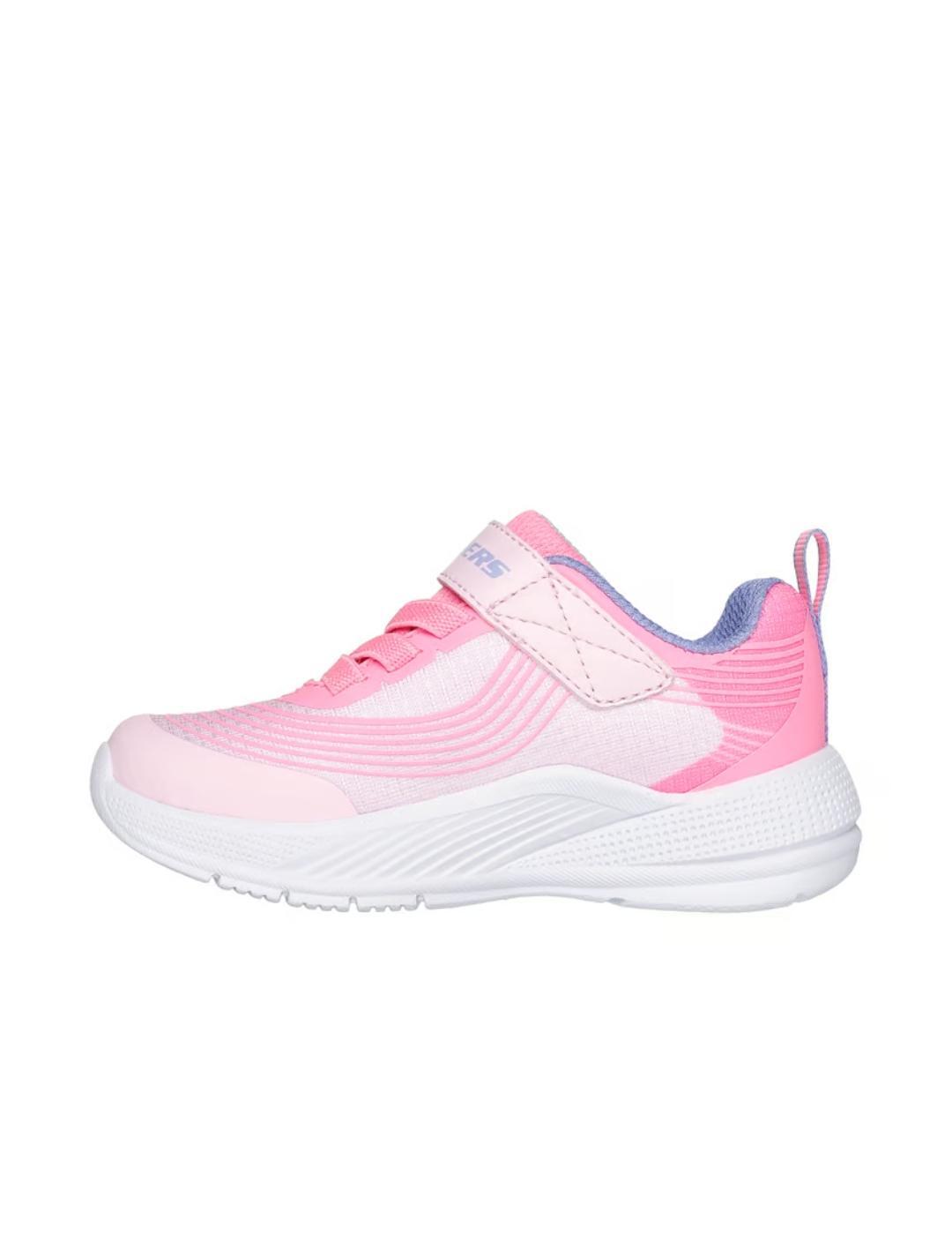 Baskets pour fille Skechers microspec advance Rose 2/6