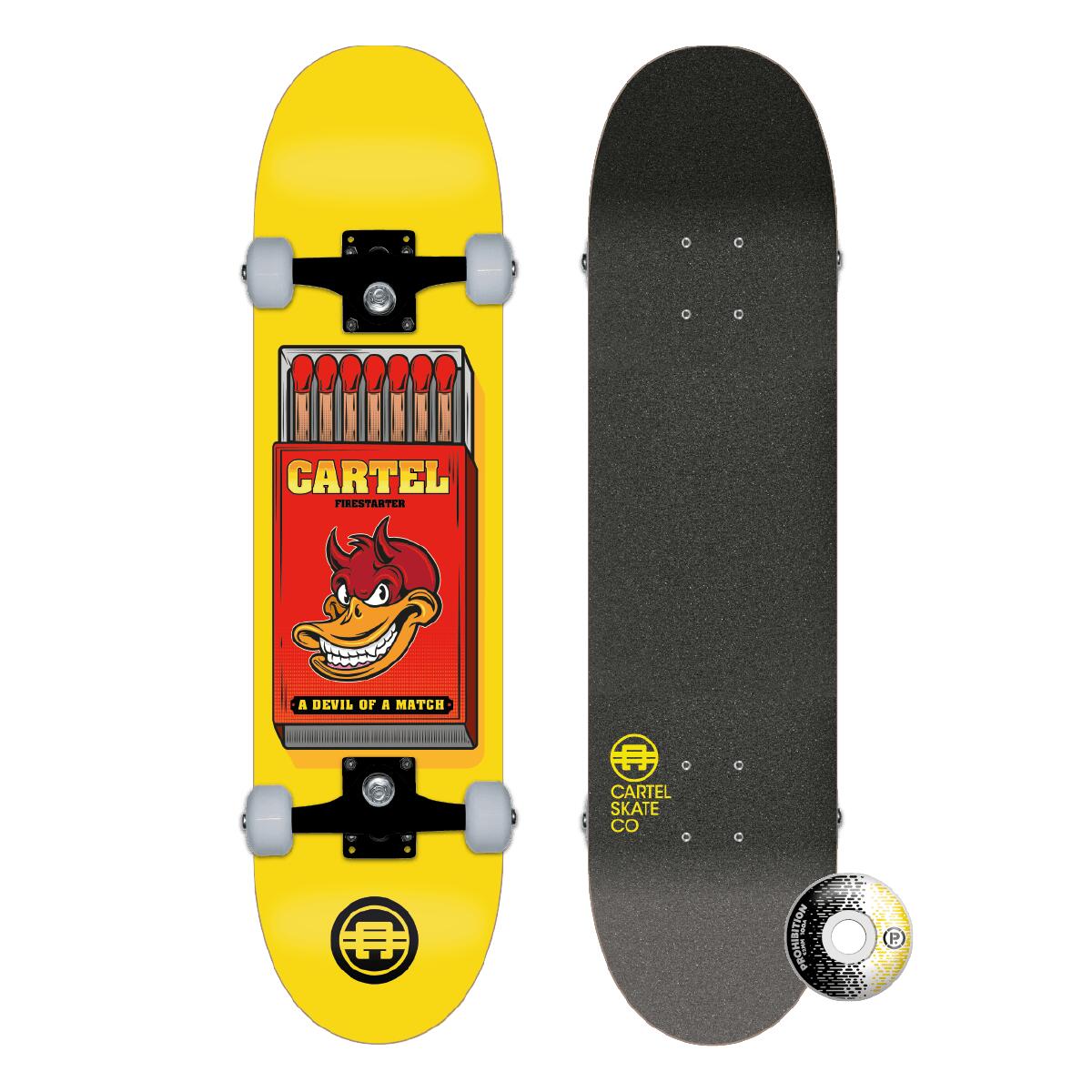 Cartel - Firestarter - Skateboard Complet 8.0 - Skateboard Complet - Jaune - 8" - Decathlon