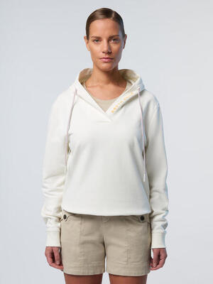 Felpa con cappuccio con scollo a V e stampa North Sails da donna