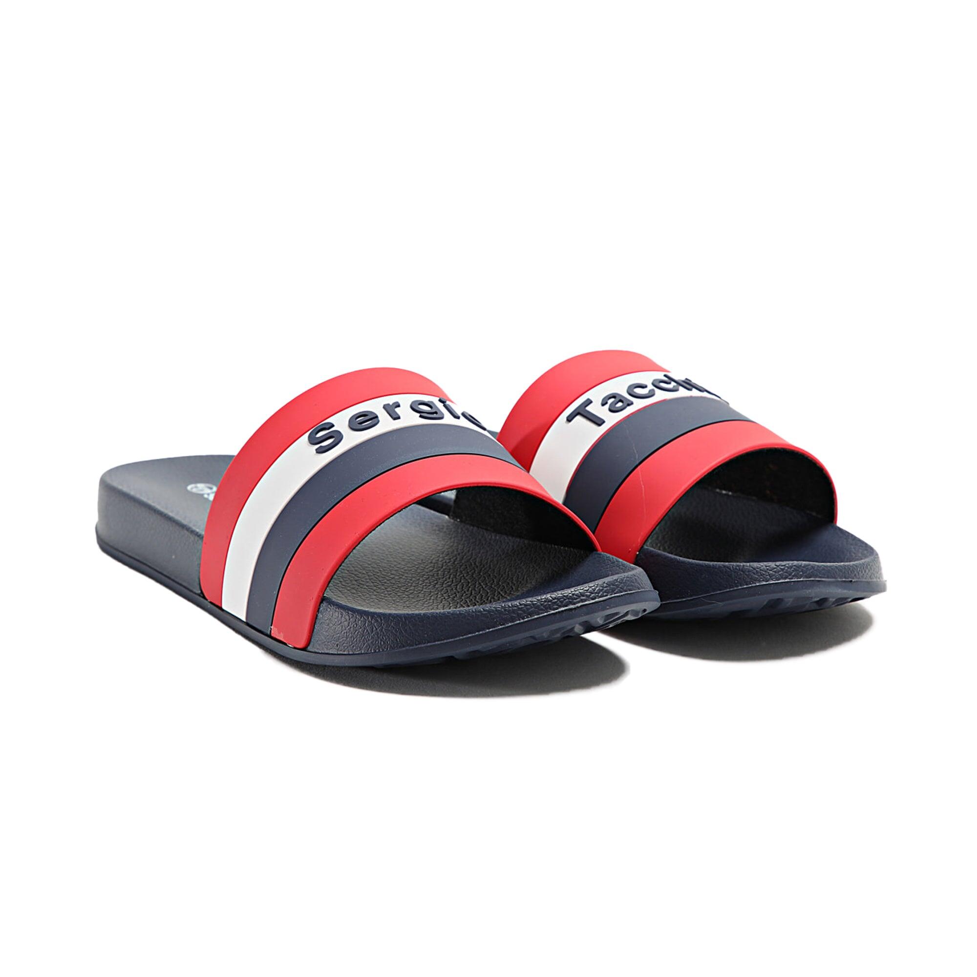 San Remo Stripe Slides Navy/Red/White 2/3