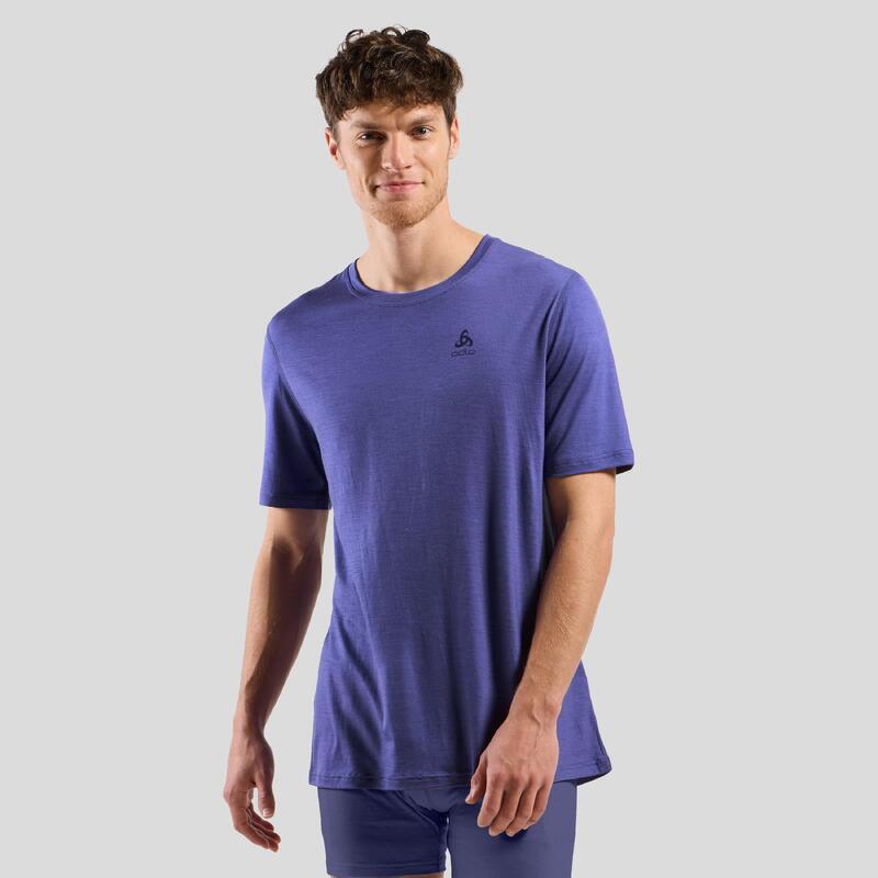 Koszulka męska ODLO Merino 160 BL Top - 100% wełna merino, krótki rękaw