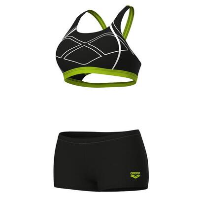 Arena graphic 2-delig zwart dames bikini zwempak