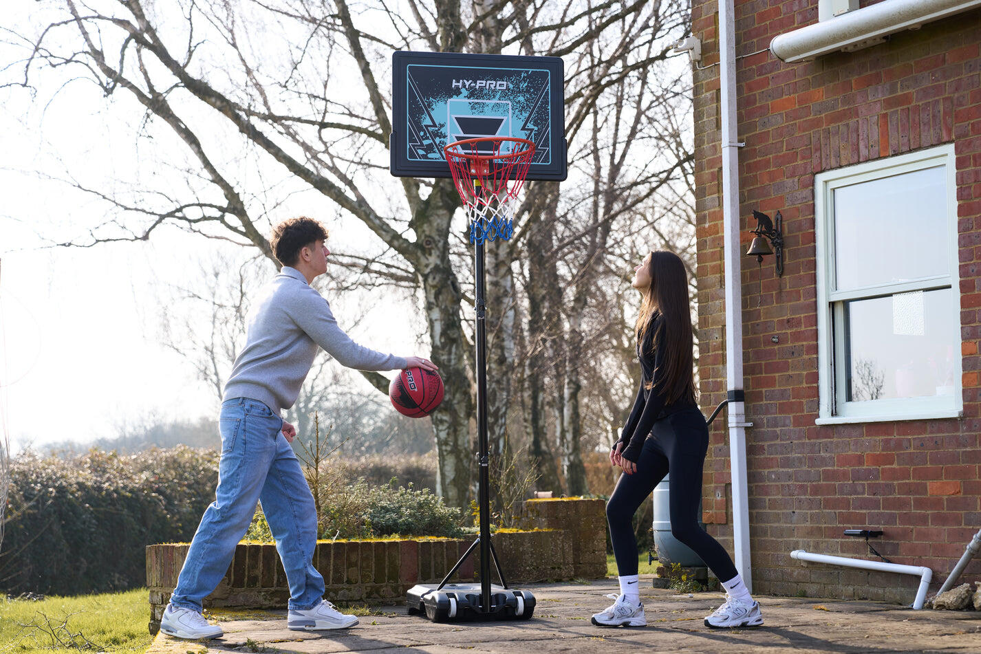 HY-PRO Hy-Pro Adjustable Basketball Stand - 2.3m - 3.05m, Portable, Basketball Hoop
