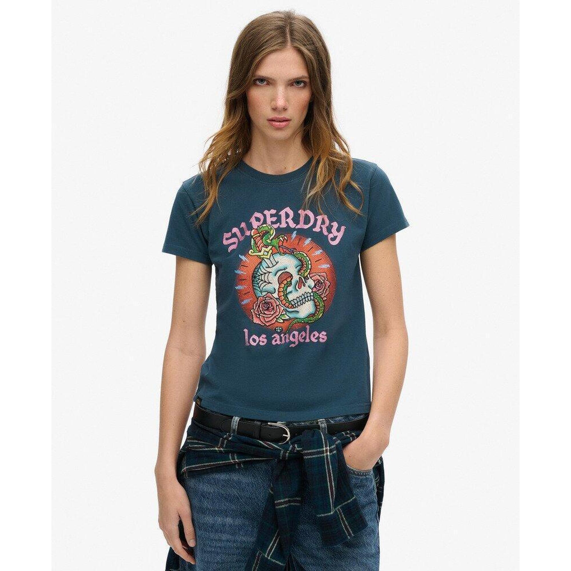 Superdry - T-shirt À Strass Pour Tatouage - T-shirt Manches Courtes - Noir - Decathlon