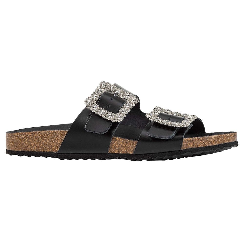Sandalen "D Brionia R", Narbiges Leder Damen Schwarz 3/4