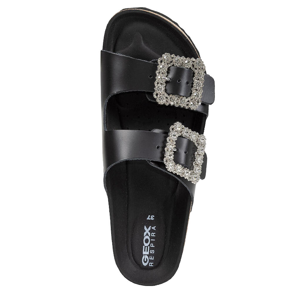 Sandalen "D Brionia R", Narbiges Leder Damen Schwarz 4/4