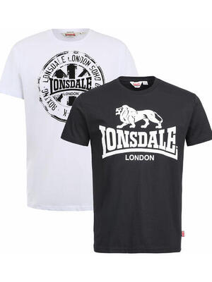 Lonsdale heren-t-shirt, regular fit dubbelpak dildawn