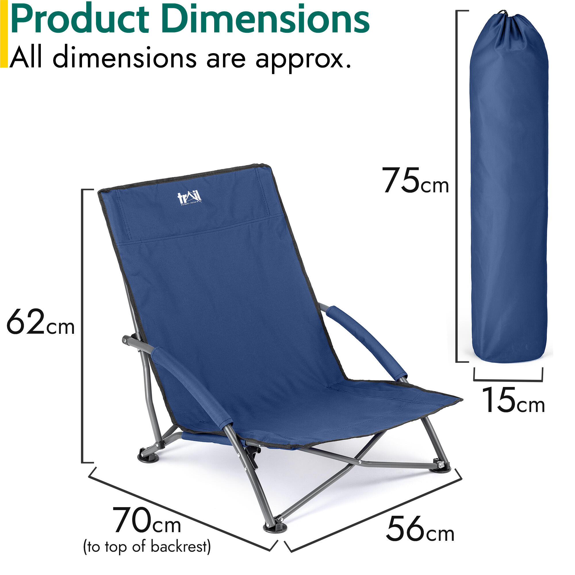 Low Beach Chair Folding Outdoor Camping Garden Festival