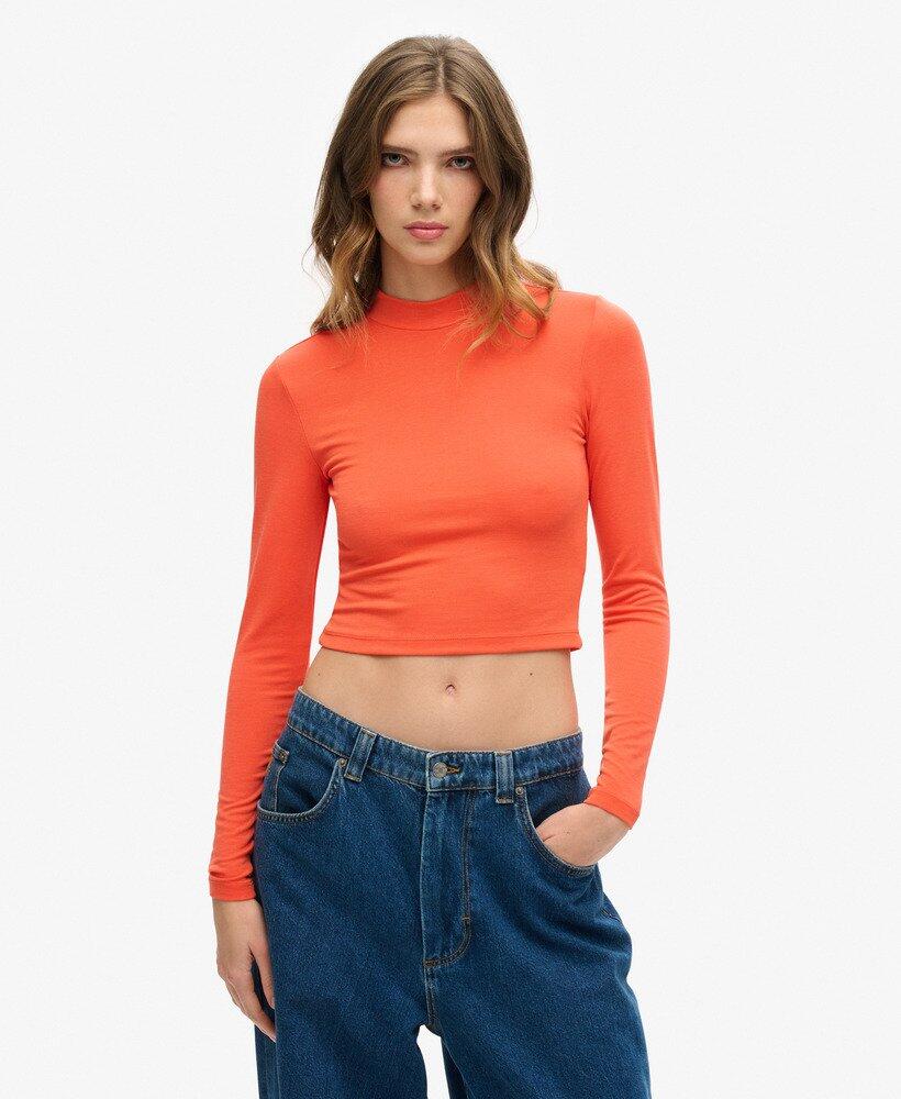SUPERDRY Langarmshirt mit offenem Rücken aus Jersey