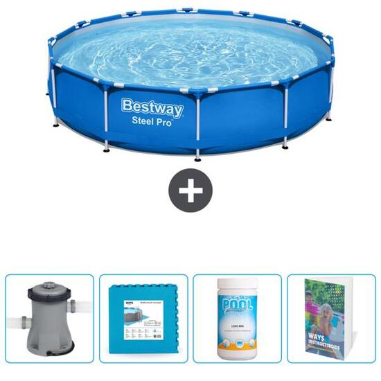 Piscine Ronde Steel Pro - 366x76 cm + Accessoires CB77