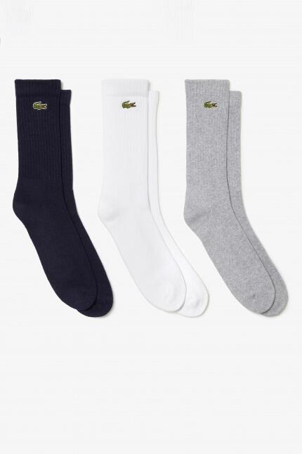 Calzini Lacoste sportivo Bianco/Grigio/Blu (Pacchetto x3) 3/4