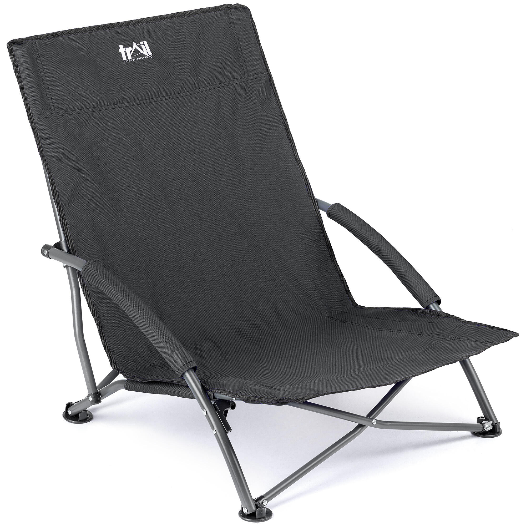 TRAIL OUTDOOR LEISURE Low Beach Chair Folding Outdoor Camping Garden Festival Lightweight Lounger Seat
