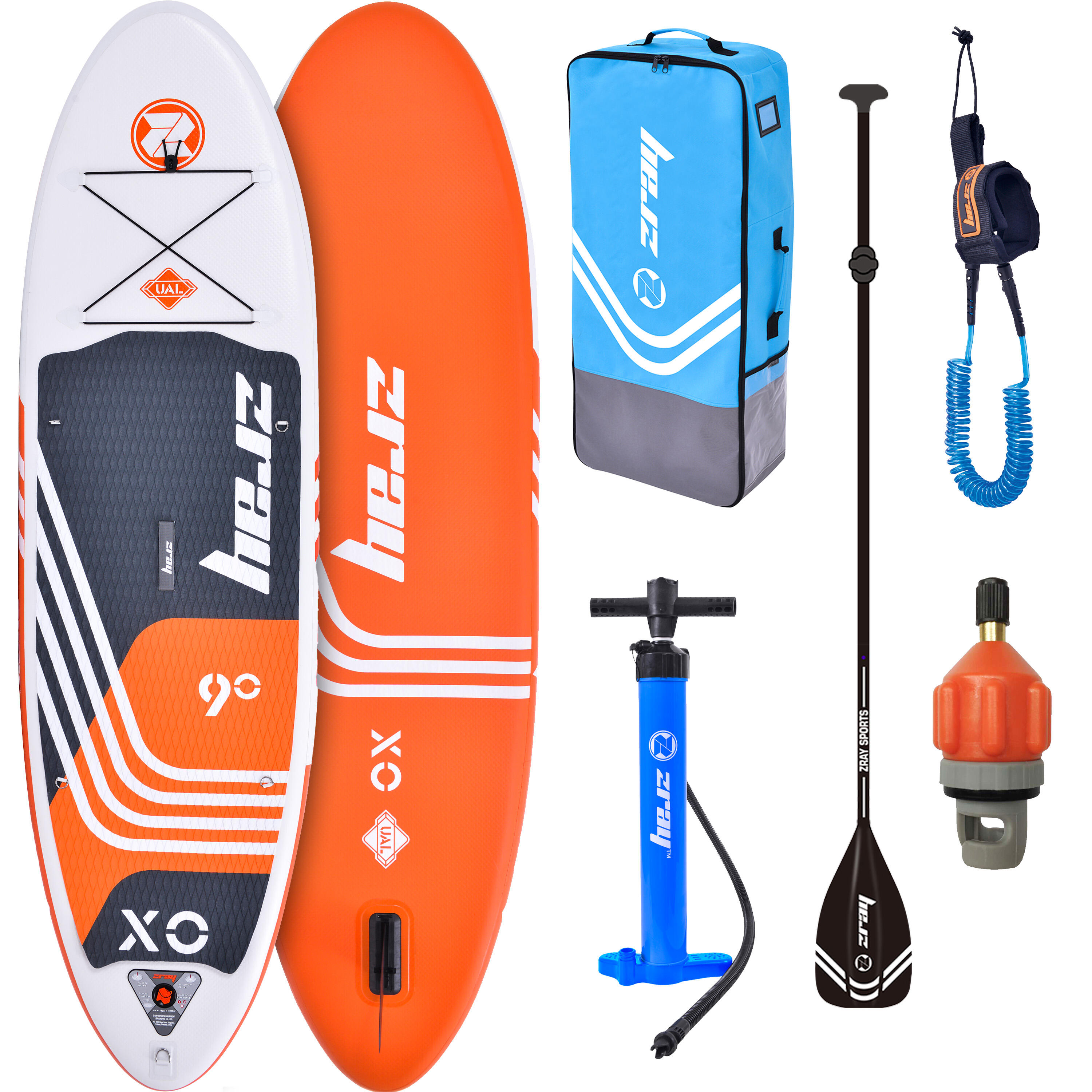 ZRAY Stand Up Paddle Board X0 275 x 76 x 13 cm orange SUP Komplettset mit Zubehör