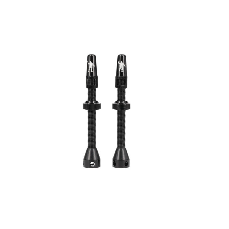 Paire de valves tubeless Presta 40mm  capuchons intégrés avec démonte-obus MICHE 2/7