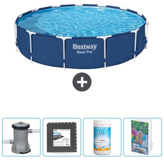 Piscine Ronde Steel Pro - 396x84 cm + Accessoires CB72