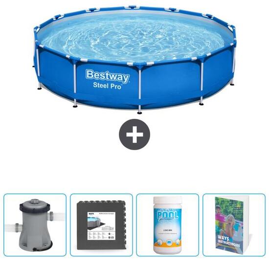 Piscine Ronde Steel Pro - 366x76 cm + Accessoires CB72