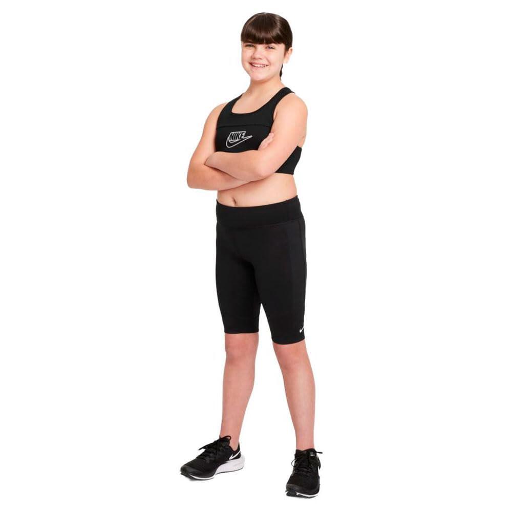 Nike G NK DF One Pantaloncini da Ciclismo per Ragazze, Nero/Bianco, 7 Anni 4/5
