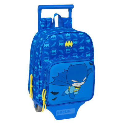 Mochila Escolar con Ruedas Batman Azul