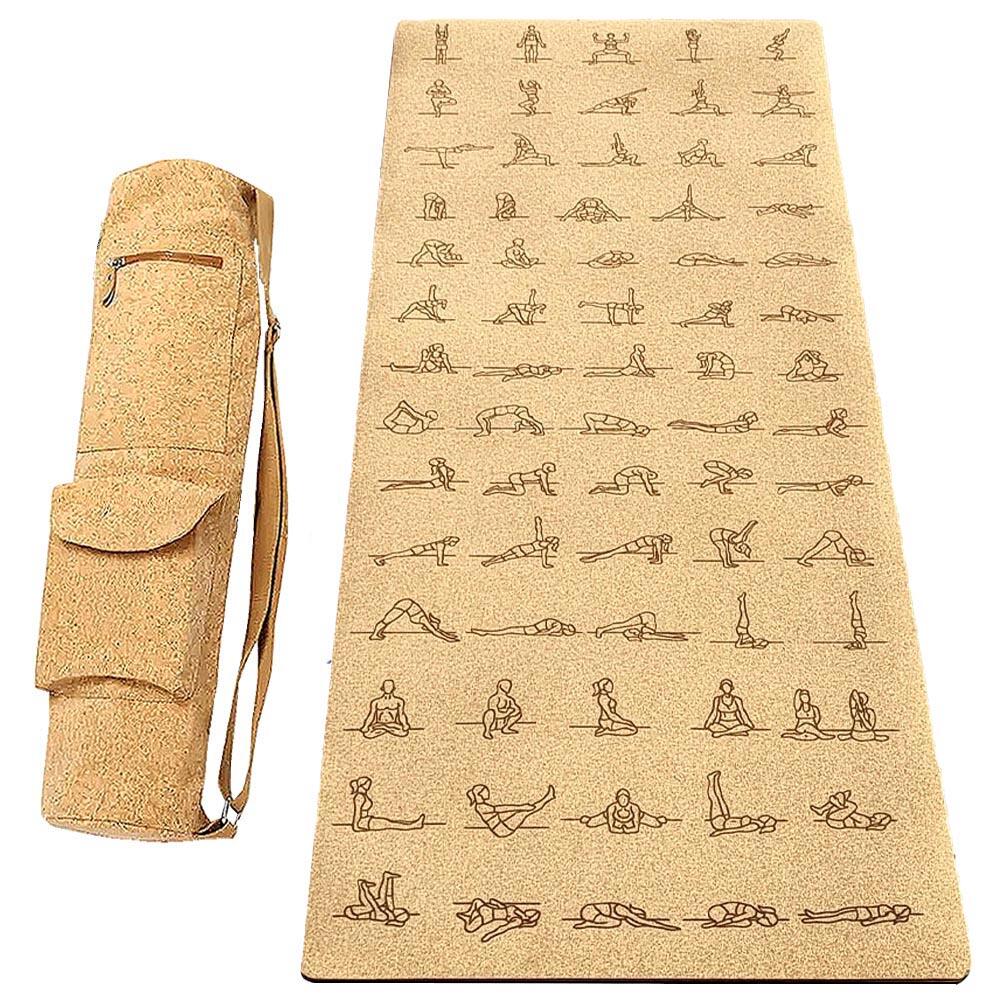 Achamana - Tapis Yoga Liège Hi-tech, 6mm + Sac Liège - 3 Matériaux Pour Plus De Confort 3 - Tapis De Yoga - Beige - 183 Cm - Decathlon