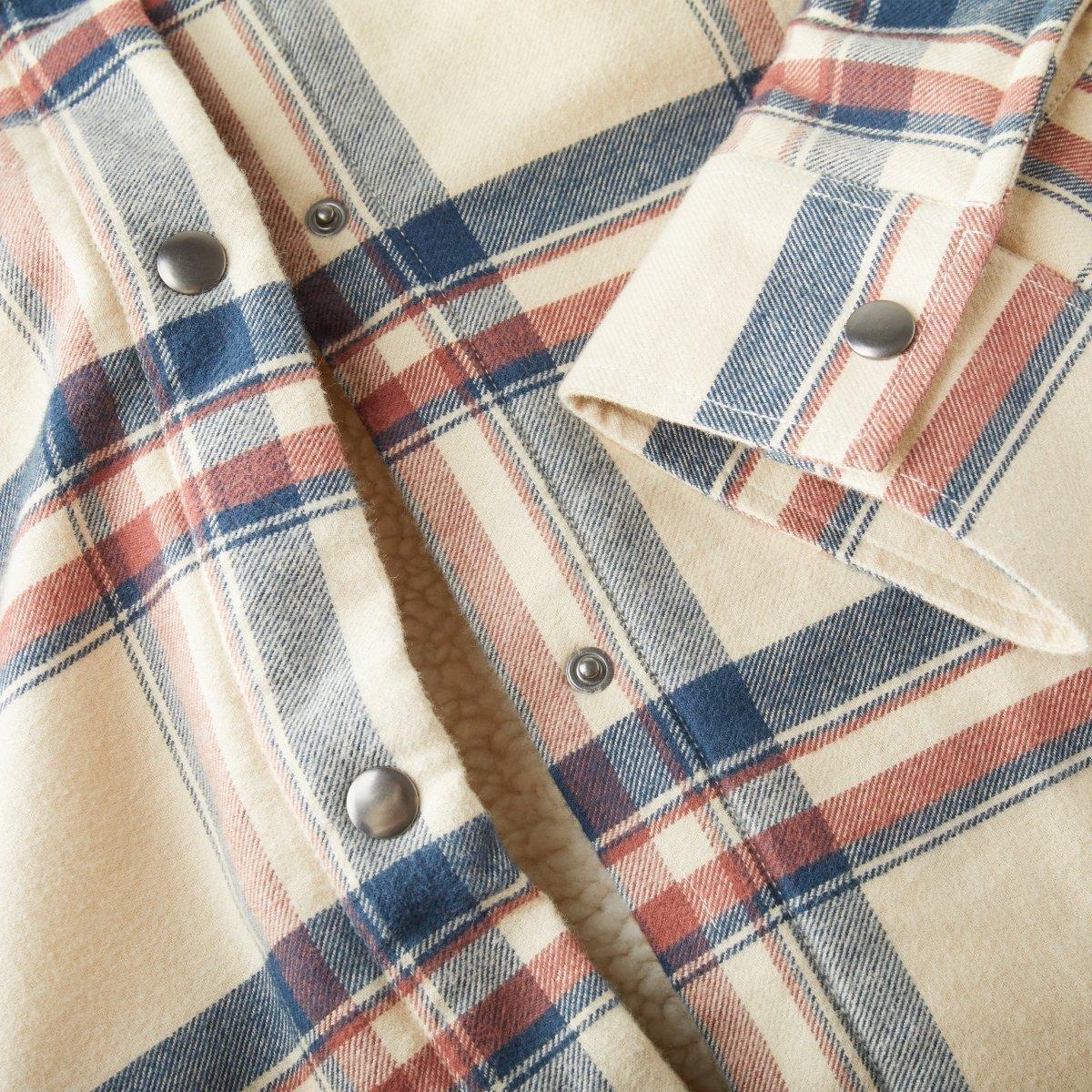Sherpa Lined Women's Flannel Jacket 2/3