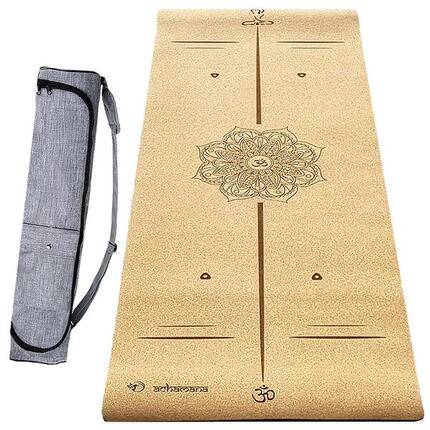 Tapis yoga liège Hi-tech, 6mm + Sac étanche, 3 matériaux pour plus de confort 5