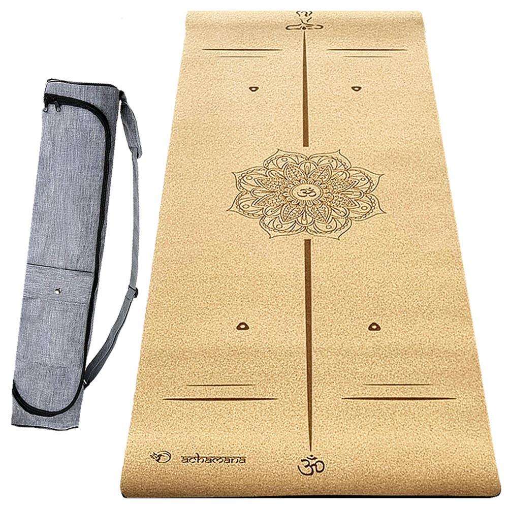 Achamana - Tapis Yoga Liège Hi-tech, 6mm + Sac Étanche, 3 Matériaux Pour Plus De Confort 5 - Tapis De Yoga - Beige - 183 Cm - Decathlon