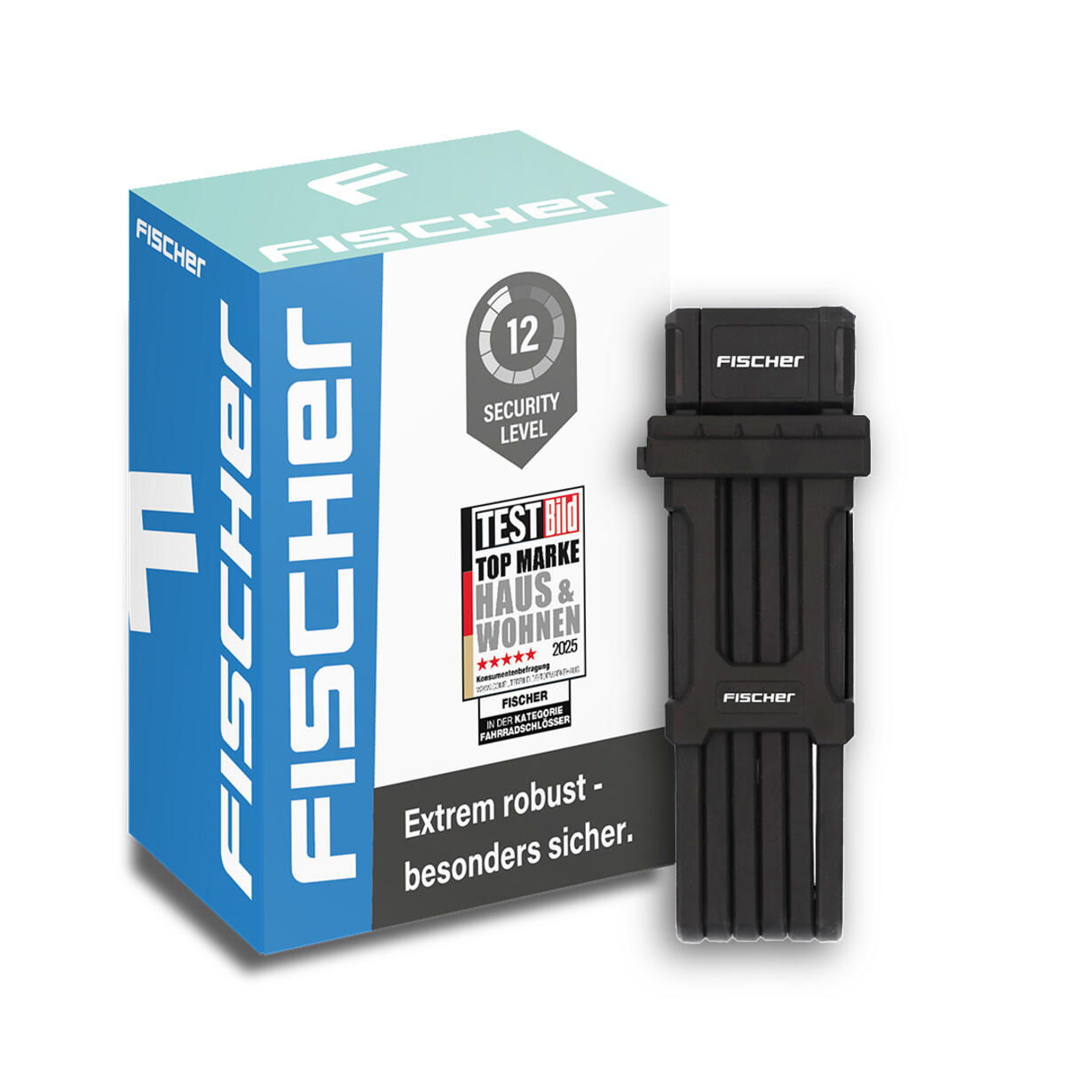 FISCHER BIKE FISCHER Fahrradschloss Faltschloss - PROTEC PLUS+ FK110