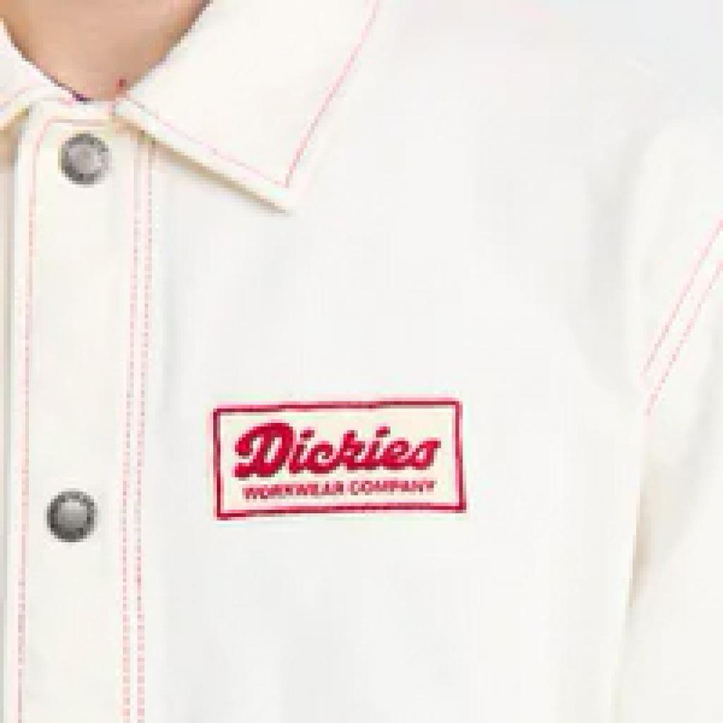 Veste Dickies Modèle Lewistown Denim Jacket Couleur Blanc 3/5