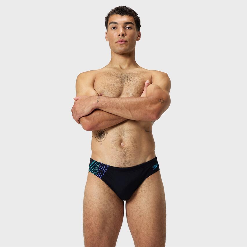 Slip - Natación - Hombre - resistente al cloro - negro/azul 2/6