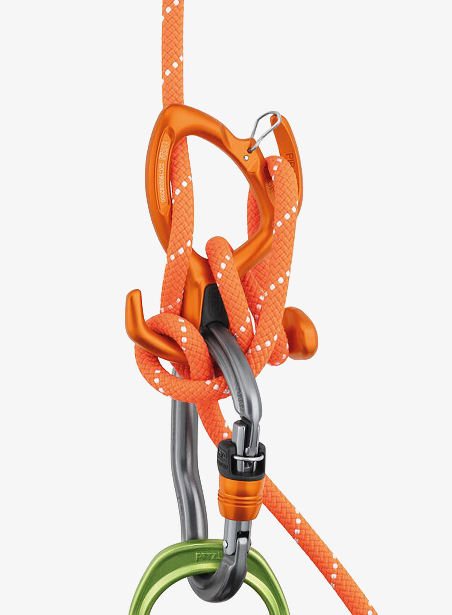 Descendeur PIRANA GUIDE modulable orange 8-13 mm 3/6