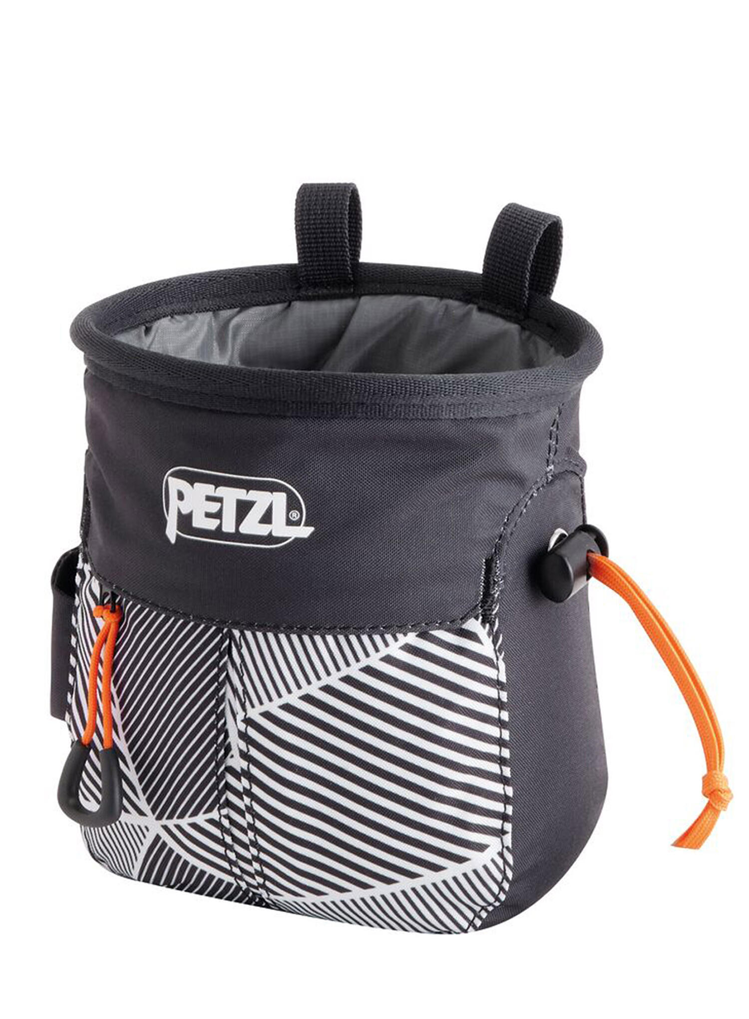 Bolsa de magnesio Petzl SAKAPOCHE compacta negro y blanco resistente 2/4