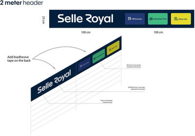 Selle Royal - Pannello per scaffale 200 x 25 cm con logo.