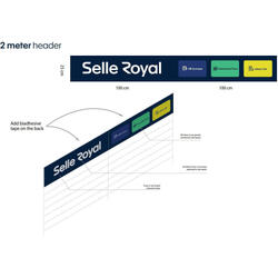 Étagère Selle Royal de 2 mètres avec logo et gammes de produits