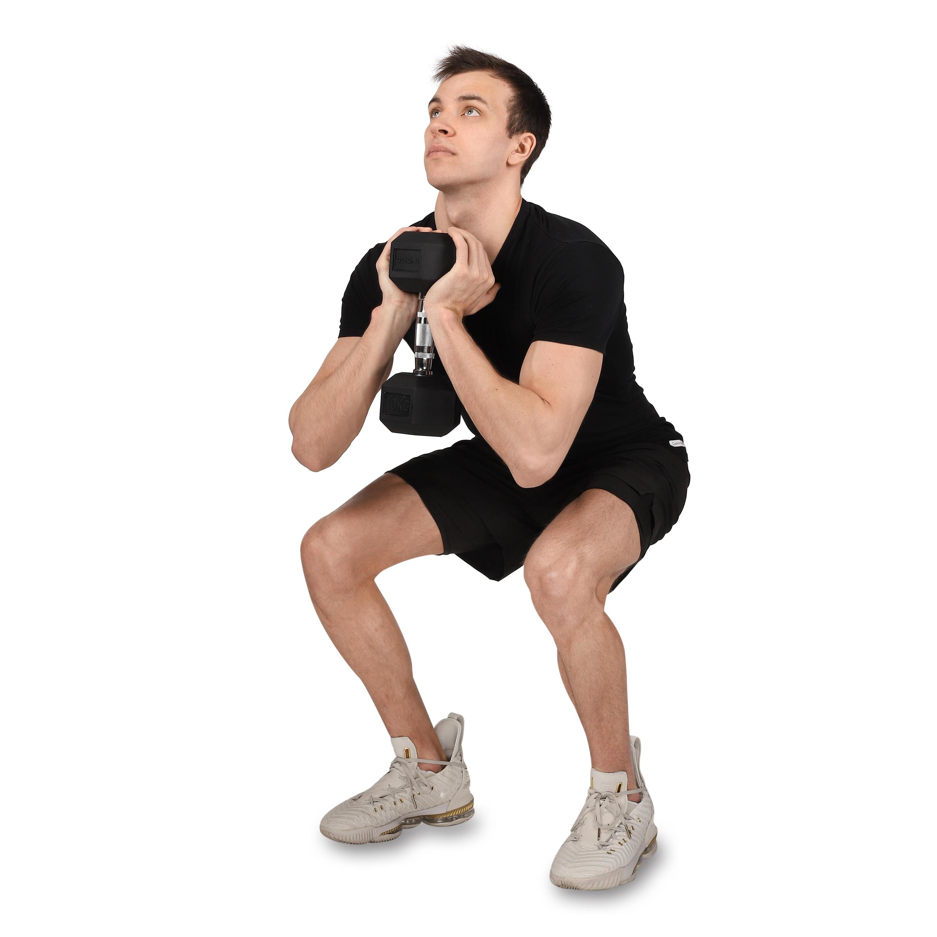 Paire d'Haltères Hexagonaux de Cross Training et Musculation INDIGO Noir 2 kg 4/7