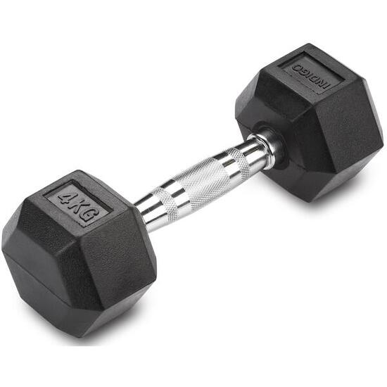 Paire d'Haltères Hexagonaux de Cross Training et Musculation INDIGO Noir 4 kg