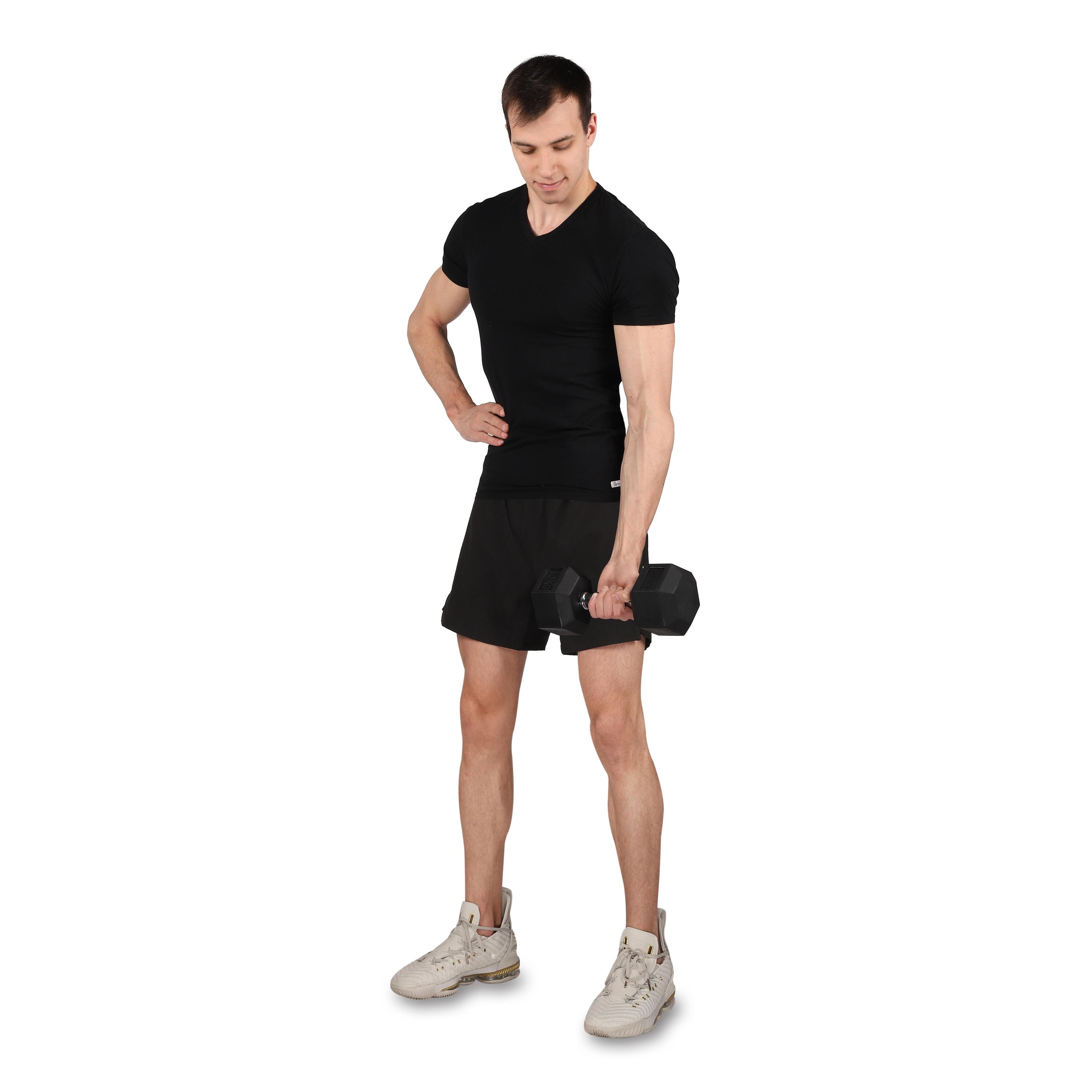 Paire d'Haltères Hexagonaux de Cross Training et Musculation INDIGO Noir 2 kg 3/7